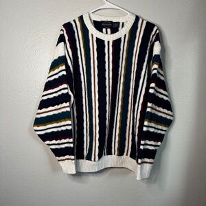 Weekend Vintage 80s 90s Vertical Multicolor Striped Sweater